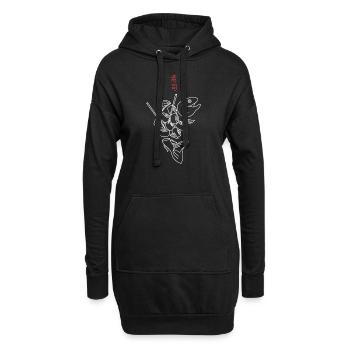 Salmon Sushi Minimalist - Hoodie Dress - black - Front