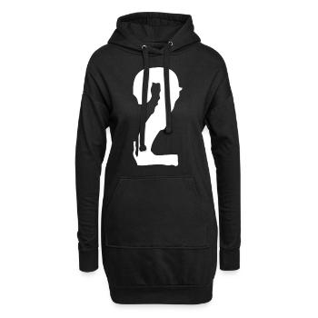 Maillot numéro 2 - Sweat-shirt à capuche long Femme - noir - Devant