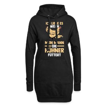 Huhn Hühnerstall Bauernhof Bauer Landwirt Hühner - Hoodie-Kleid - Schwarz - Vorne
