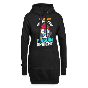 Pinguin - Hoodie-Kleid - Schwarz - Vorne