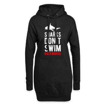 Requin Requin Poisson Eau - Sweat-shirt à capuche long Femme - noir - Devant