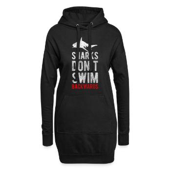 Vacances de pêche sous-marine avec les requins - Sweat-shirt à capuche long Femme - noir - Devant