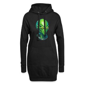 Tête de cyborg extraterrestre cool - Sweat-shirt à capuche long Femme - noir - Devant