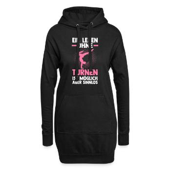 Turnen Sport Gymnastik Geschenk - Hoodie-Kleid - Schwarz - Vorne
