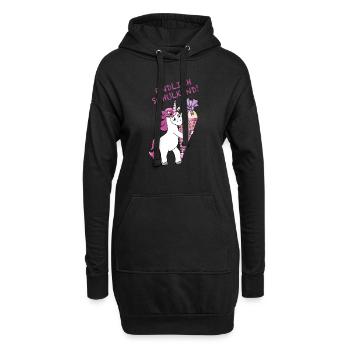 Inscription à l’école Licorne avec cône de sucre Retour à l’école - Sweat-shirt à capuche long Femme - noir - Devant