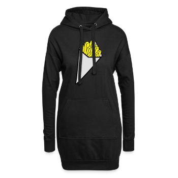 Cornet de Frites - Sweat-shirt à capuche long Femme - noir - Devant