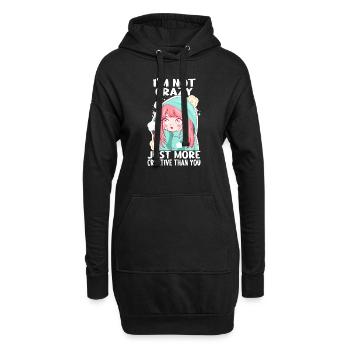 Cadeau anime fille manga kawaii - Sweat-shirt à capuche long Femme - noir - Devant