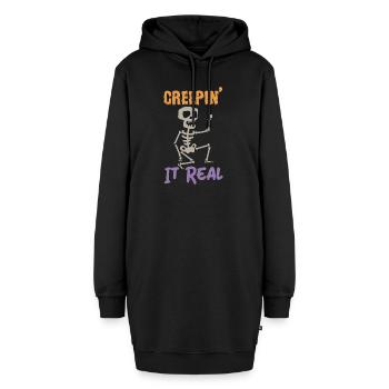 Squelette effrayant Halloween Français - Sweat-shirt à capuche long Femme - noir - Devant