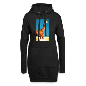 Cool Dessin Comique Girafe Girafe - Sweat-shirt à capuche long Femme - noir - Devant