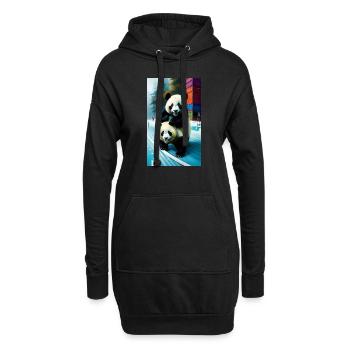Panda ́s is watching you - Hoodie Dress - black - Front