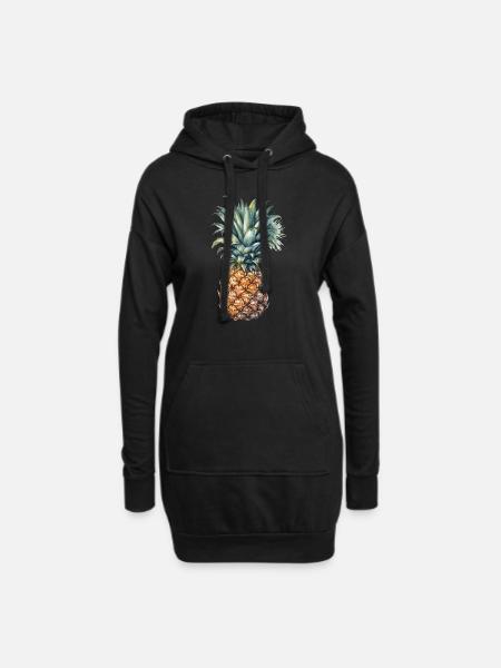 Ananas - Hoodie-Kleid - Schwarz