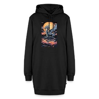 Moonlight Soaring: Außerirdisches Biest - Hoodie-Kleid - Schwarz - Vorne
