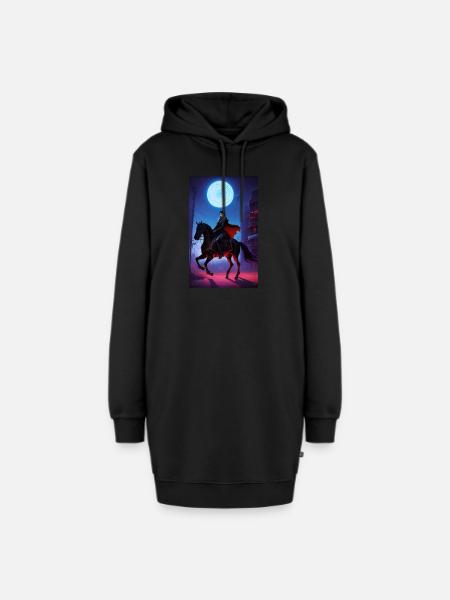 Silberne Jägerin - Hoodie-Kleid - Schwarz