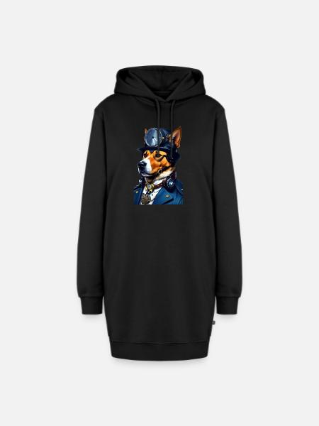 Steampunk Buddy Hund - Hoodie-Kleid - Schwarz
