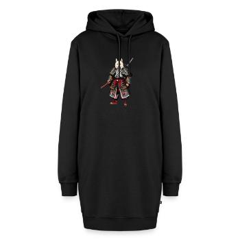 Samurai-Wolf - Hoodie-Kleid - Schwarz - Vorne