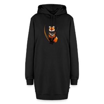 Legendärer und mysteriöser Fuchs - Hoodie-Kleid - Schwarz - Vorne