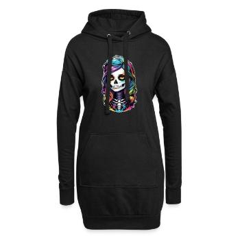 Halloween - Rock & Regenbogen - Hoodie-Kleid - Schwarz - Vorne