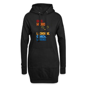 Dad Hero Lacrosse Coach Legend 2024 Retro Vintage - Sweat-shirt à capuche long Femme - noir - Devant