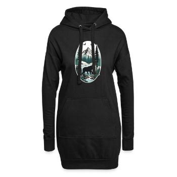 Gelassenheit in der Wildnis - Hoodie-Kleid - Schwarz - Vorne