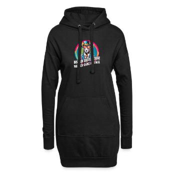 Bis zur ersten Ziege war ich ganz normal - Hoodie-Kleid - Schwarz - Vorne