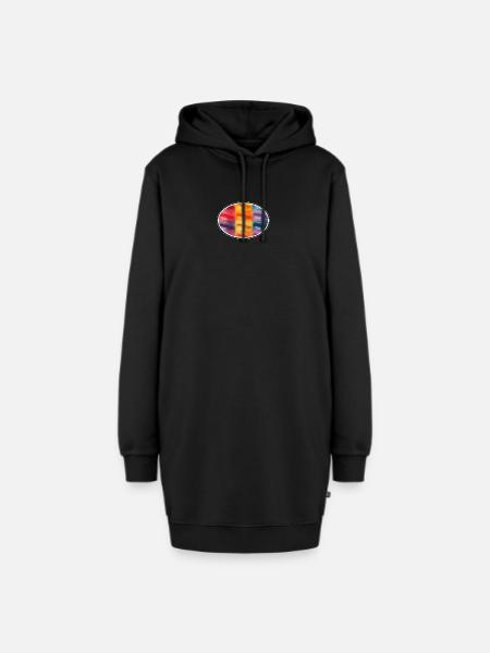 Oval Lips - Hoodie-Kleid - Schwarz