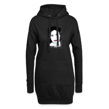 Frau, grüne Augen,demi Moore,herz, Gesicht,malerei - Hoodie-Kleid - Schwarz - Vorne
