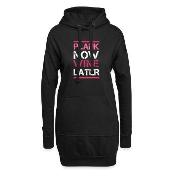 Planche maintenant vin plus tard - Sweat-shirt à capuche long Femme - noir - Devant