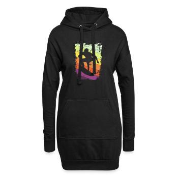 Surf surfer - Sweat-shirt à capuche long Femme - noir - Devant