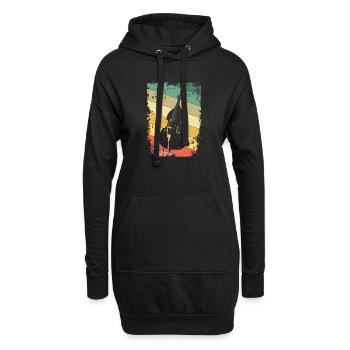Kontrabass - Hoodie-Kleid - Schwarz - Vorne
