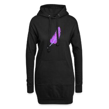 Feder - Hoodie-Kleid - Schwarz - Vorne
