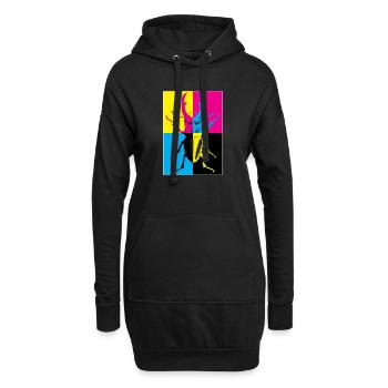 Estilo Pop Art con Escarabajo de Colores - Hoodie-Kleid - Schwarz - Vorne