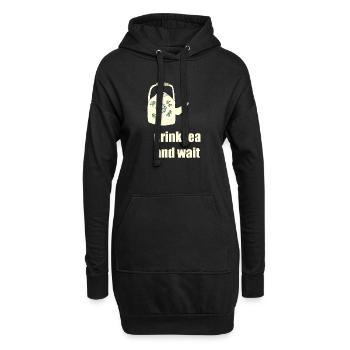 drink tea teekanne - Hoodie-Kleid - Schwarz - Vorne