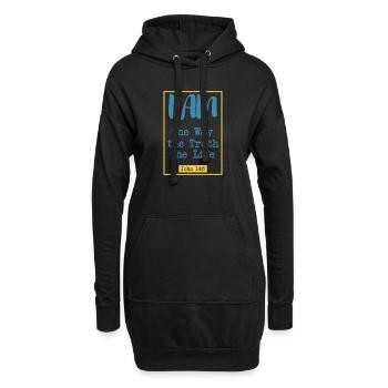 Le chemin, la vérité, la vie - Sweat-shirt à capuche long Femme - noir - Devant