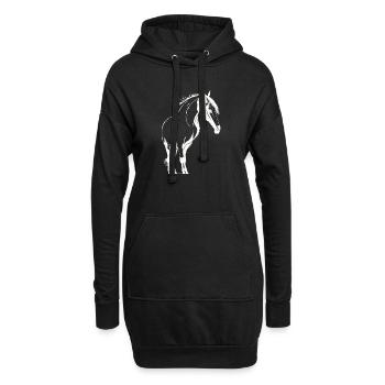 Cheval majestueux - Sweat-shirt à capuche long Femme - noir - Devant