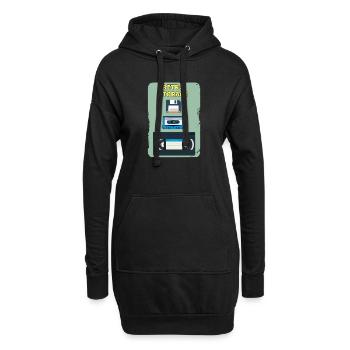 Retro-Lagerung - Hoodie-Kleid - Schwarz - Vorne