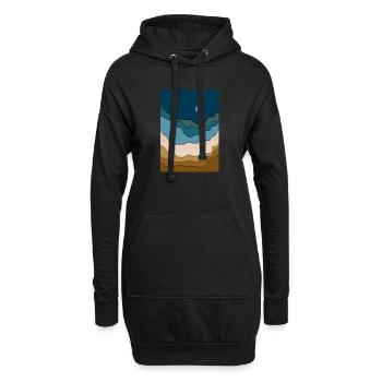 Abstraktes Strand-Design - Surfboard im Ozean - Hoodie-Kleid - Schwarz - Vorne