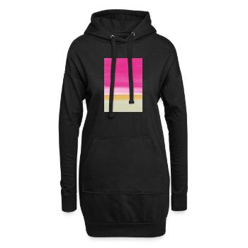 Étude de ligne rose jaune - Sweat-shirt à capuche long Femme - noir - Devant