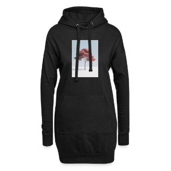 Minimal Japanese Maple Tree Art - Hoodie Dress - black - Front