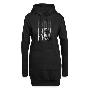 Lumière de la foi Prière Portrait La foi donne de l’espoir - Sweat-shirt à capuche long Femme - noir - Devant