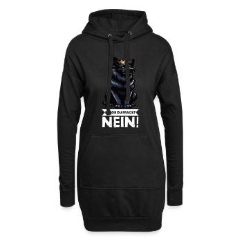 Avant de demander aux chiens de berger noir - Sweat-shirt à capuche long Femme - noir - Devant