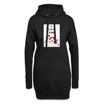 ICH LIEBE DICH. PAAR. GERADE VERHEIRATET. Junggesellinnenabschied - Hoodie-Kleid - Schwarz - Vorne