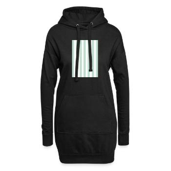 Bandes - verte, blanche, personnalisable - Sweat-shirt à capuche long Femme - noir - Devant