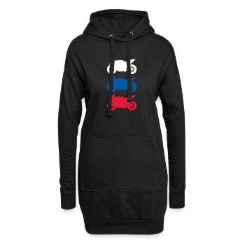 Motorcycle Russia Flag Motorsport Biker - Hoodie Dress - black - Front