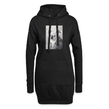 Geometrischer Koala Polygon Art  - Hoodie-Kleid - Schwarz - Vorne