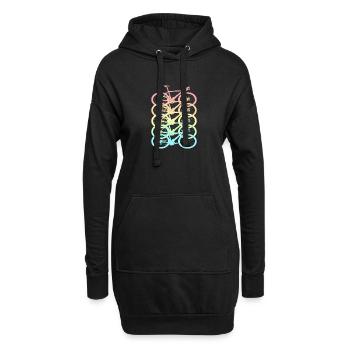 Fahrrad Retro Pastell Regenbogen - Hoodie-Kleid - Schwarz - Vorne