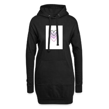 Three intertwined hearts in neon colors - Hoodie Dress - black - Front