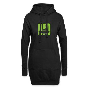 OVNI Aliens Vaisseau spatial extraterrestre - Sweat-shirt à capuche long Femme - noir - Devant