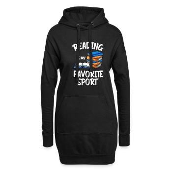Bücher Lesen Buch Bücherwurm Buchnerd Roman - Hoodie-Kleid - Schwarz - Vorne