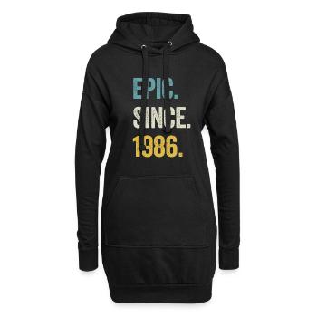 38e anniversaire 38 ans d’épopée depuis 1986 - Sweat-shirt à capuche long Femme - noir - Devant