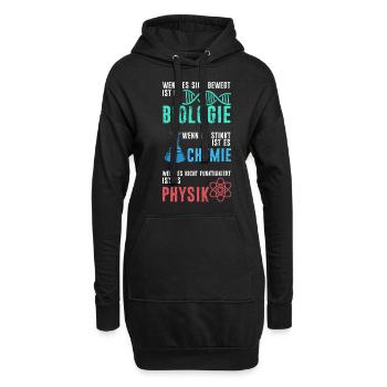 Wenn Es Sich Bewegt Ist Es Biologie Chemie Physik - Hoodie-Kleid - Schwarz - Vorne